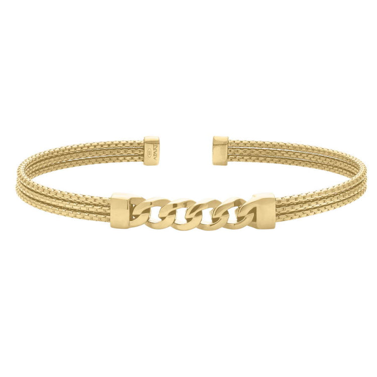 Cuff Bracelet with Central Curb Link Design