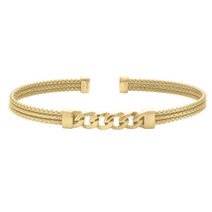 Cuff Bracelet with Central Curb Link Design