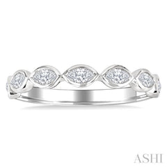 3/4 Ctw East-West Set Marquise Cut Bezel Diamond Stackable Fashion Band in 14K White Gold