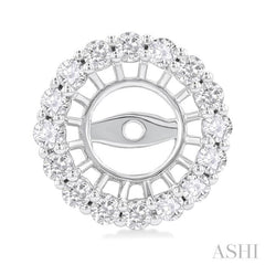 5/8 Ctw Round Cut Diamond 6MM Round Earrings Jacket in 14K White Gold