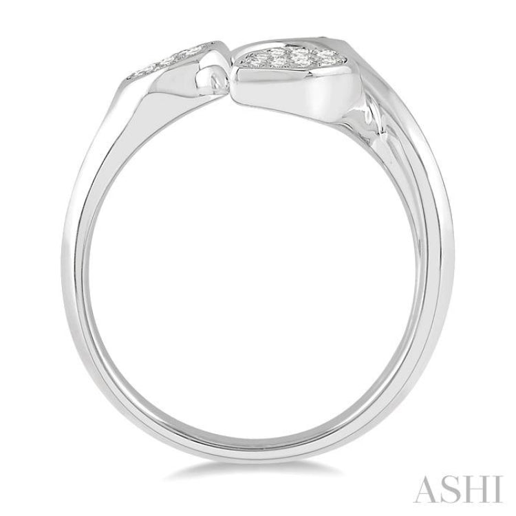 1/3 Ctw Lovebright Open Center Mixed Shape Mounts Round Cut Diamond Fashion Ring in 10K White Gold