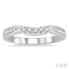 1/4 Ctw Straight Row Round Cut Diamond Wedding Band in 14K White Gold