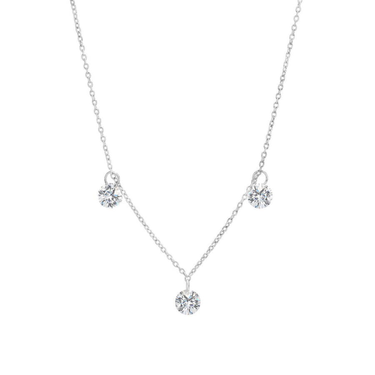 Three Stone Dangle Necklace