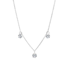 Three Stone Dangle Necklace