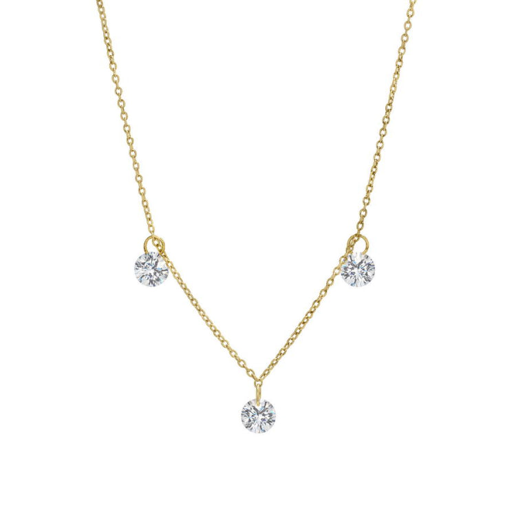 Three Stone Dangle Necklace