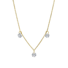 Three Stone Dangle Necklace