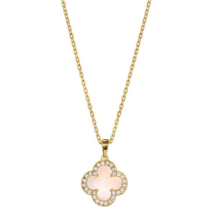 Pink Mother of Pearl Clover Pendant