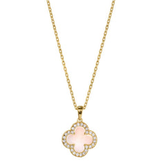 Pink Mother of Pearl Clover Pendant