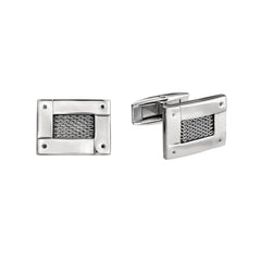 Four Way Rectangle Cufflinks with Mesh Insert