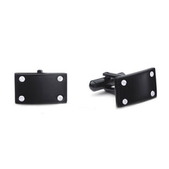 Black Cufflinks with Corner Screws
