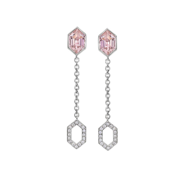 Morganite Hexagon Earrings