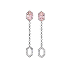 Morganite Hexagon Earrings