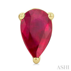 4X3 MM Pear Shape Ruby Precious Stud Earrings in 14K Yellow Gold