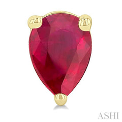 5X3 MM Pear Shape Ruby Precious Stud Earrings in 14K Yellow Gold